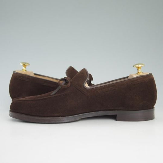 極上★クロケット&ジョーンズ 7E 【★ヘイリング/HAYLING】スエード/茶/リボンローファー/メンズ/Crockett&Jones★d308