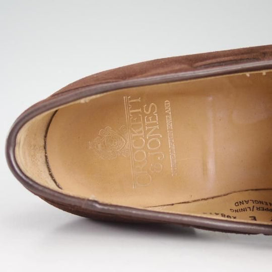 極上★クロケット&ジョーンズ 7E 【★ヘイリング/HAYLING】スエード/茶/リボンローファー/メンズ/Crockett&Jones★d308