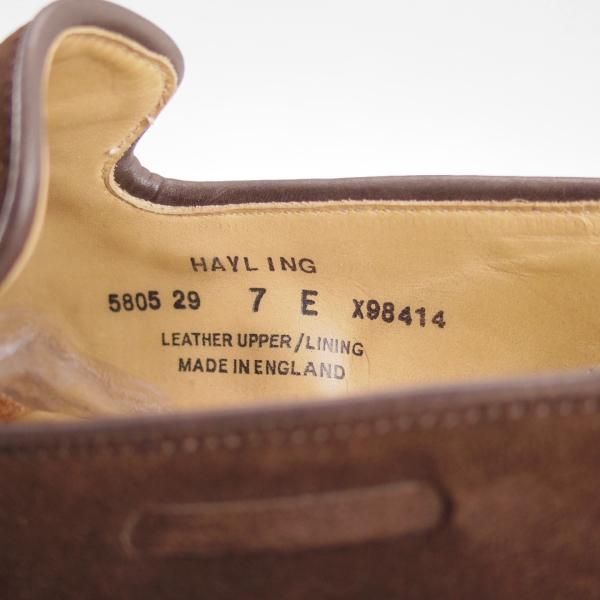 極上★クロケット&ジョーンズ 7E 【★ヘイリング/HAYLING】スエード/茶/リボンローファー/メンズ/Crockett&Jones★d308