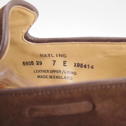 極上★クロケット&ジョーンズ 7E 【★ヘイリング/HAYLING】スエード/茶/リボンローファー/メンズ/Crockett&Jones★d308