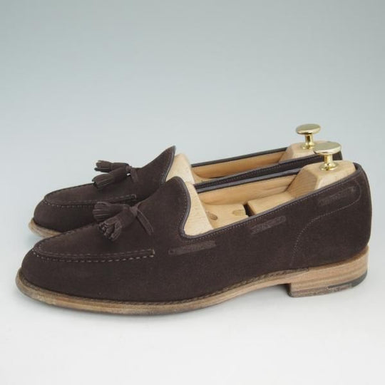 極上★チャーチ 80F/UK8【★フォスバリー/FOSBURY】93ラスト/タッセルローファー/4都市ロゴ/スエード/茶/メンズ/Church's★d319