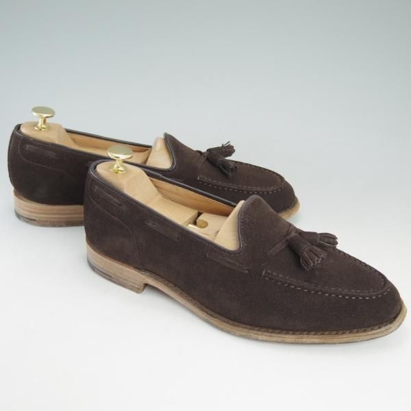 極上★チャーチ 80F/UK8【★フォスバリー/FOSBURY】93ラスト/タッセルローファー/4都市ロゴ/スエード/茶/メンズ/Church's★d319