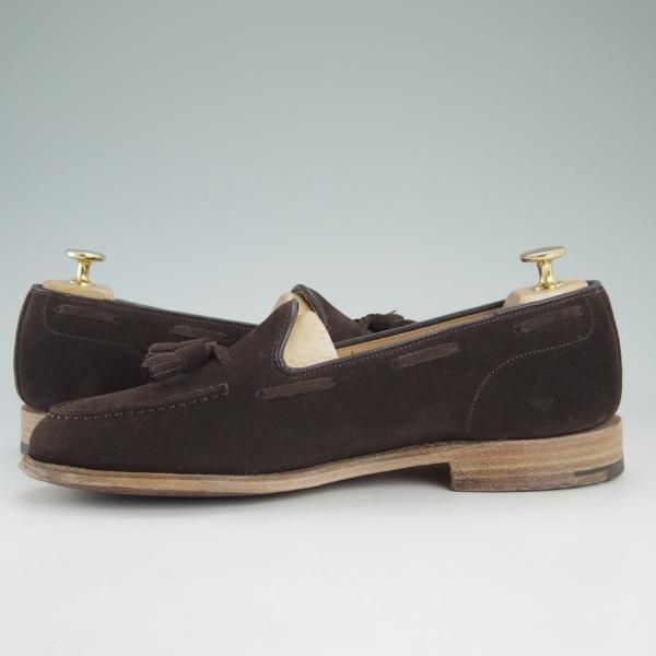 極上★チャーチ 80F/UK8【★フォスバリー/FOSBURY】93ラスト/タッセルローファー/4都市ロゴ/スエード/茶/メンズ/Church's★d319