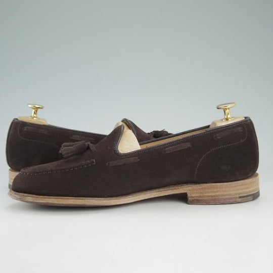 極上★チャーチ 80F/UK8【★フォスバリー/FOSBURY】93ラスト/タッセルローファー/4都市ロゴ/スエード/茶/メンズ/Church's★d319