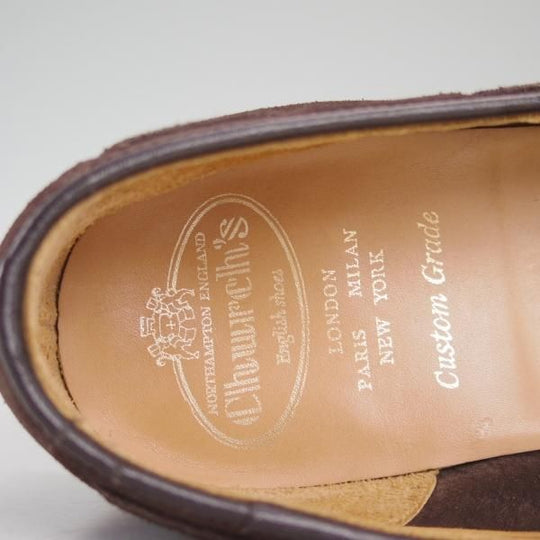 極上★チャーチ 80F/UK8【★フォスバリー/FOSBURY】93ラスト/タッセルローファー/4都市ロゴ/スエード/茶/メンズ/Church's★d319