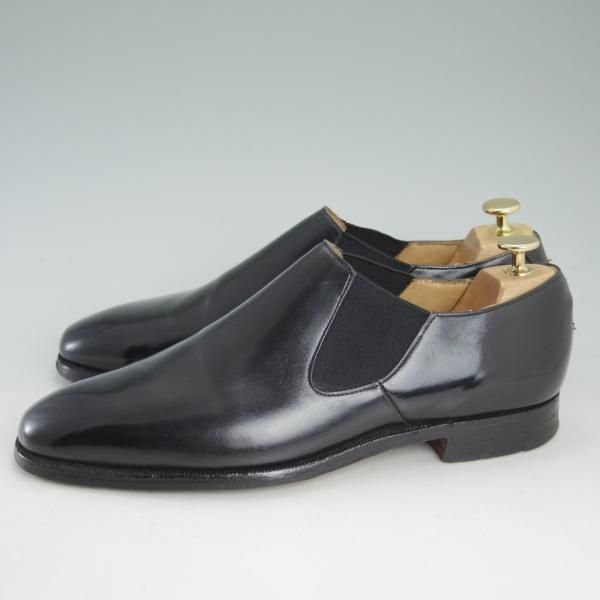 極上★クロケット&ジョーンズ 9D【貴重★サイドゴアシューズ/スリッポン】カーフ/黒/メンズ/Crockett&Jones★d321
