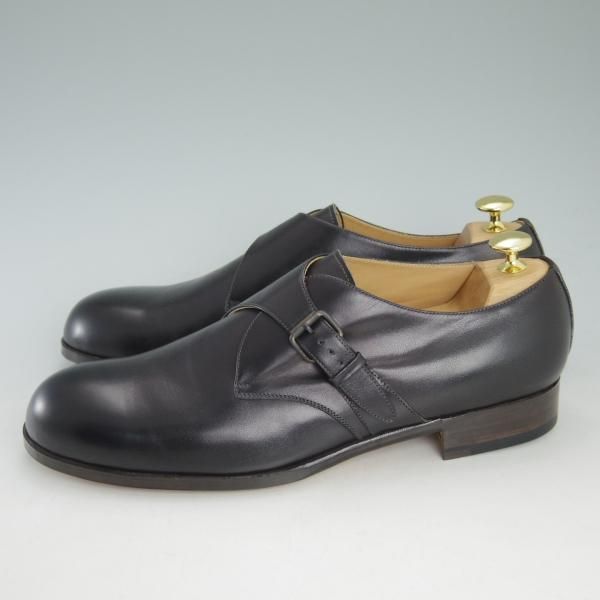 新品★forme/フォルメ 27cm/7【★メンズ/fm-70/Belted blucher】日本製/モンクストラップ/カーフ/黒★d323