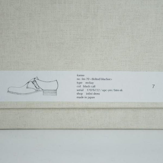 新品★forme/フォルメ 27cm/7【★メンズ/fm-70/Belted blucher】日本製/モンクストラップ/カーフ/黒★d323