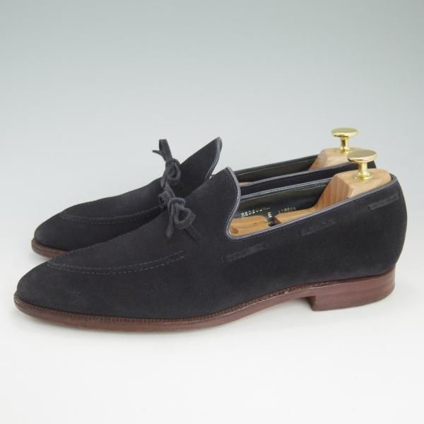 美品★クロケット&ジョーンズ 8E【ビームス別注★REDBOURN】ネイビー/リボンローファー/紺/メンズ/BEAMS F/Crockett&Jones★d328
