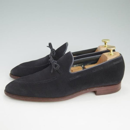 美品★クロケット&ジョーンズ 8E【ビームス別注★REDBOURN】ネイビー/リボンローファー/紺/メンズ/BEAMS F/Crockett&Jones★d328