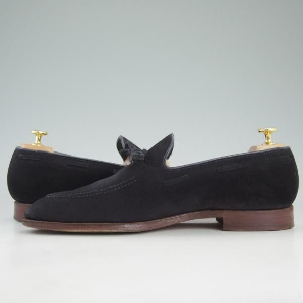 【美品】CROCKETT & JONES ローファー 8E 美品☆クロケット&ジョーンズ 8E【ビームス別注☆REDBOURN】ネイビー