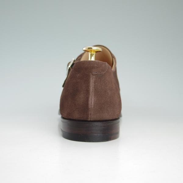 未使用★クロケット&ジョーンズ UK7.5/US8D【★ブルックスブラザーズ別注/Peal&co】ダブルモンク/スエード/茶/メンズ/Crockett&Jones★d329