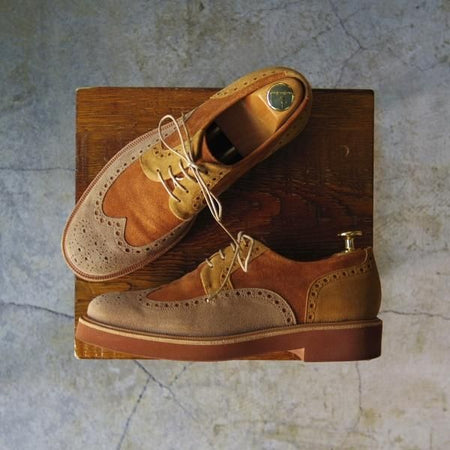 極上★(仏)サルトル(レディース) SIZE 36.5【★コンビ仕様/フルブローグ】スエード/短靴/シューズ/ローカット/SARUTORE★d332