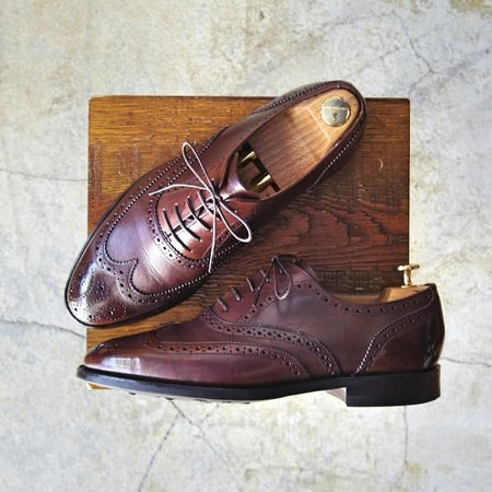 極上★ロイドフットウェア 7.5E【ダイナイトソール仕様★(英)バーカー製】Vシリーズ/フルブローグ/濃茶/Lloyd Footwear/BARKER★d338