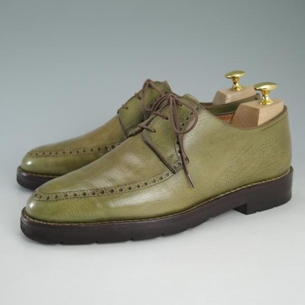 極上★(仏)ベルルッティ SIZE 6.5【★パフォーレーション/Uチップ】緑/グレインレザー/Berluti★d341