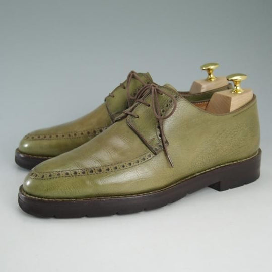 極上★(仏)ベルルッティ SIZE 6.5【★パフォーレーション/Uチップ】緑/グレインレザー/Berluti★d341