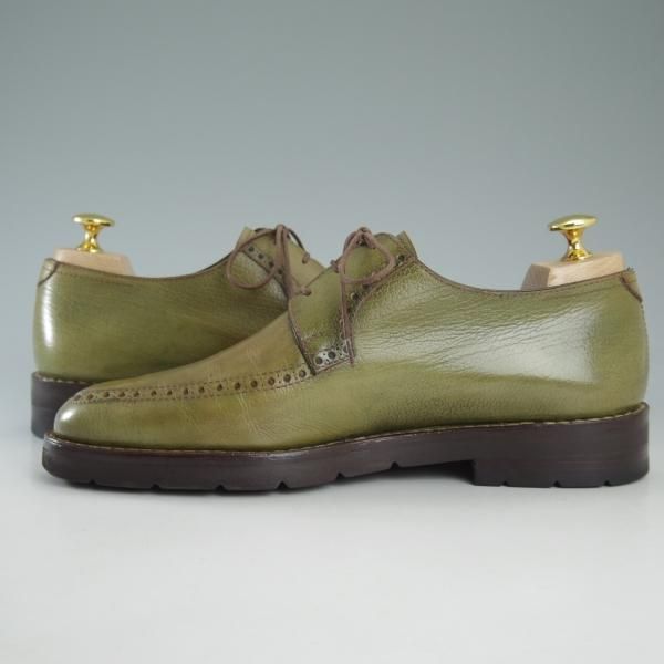極上★(仏)ベルルッティ SIZE 6.5【★パフォーレーション/Uチップ】緑/グレインレザー/Berluti★d341