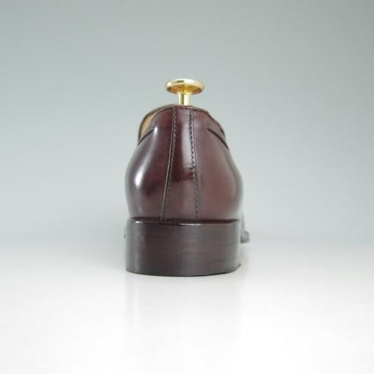 極上★(伊)タニノクリスチー SIZE 5.5【定価10万円以上★タッセルローファー】D121937/赤茶/カーフ/メンズ/TANINO CRISCI★d342