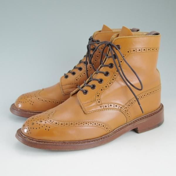 極上★トリッカーズ(レディース) SIZE 5.5【★L2508/カントリーブーツ/エイコンアンティーク】カーフ/ウイングチップ/薄茶/Tricker's★d343