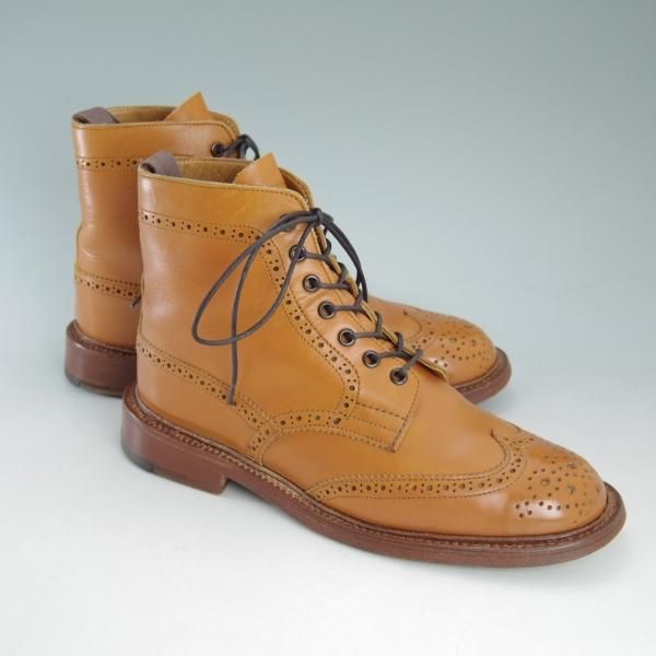 極上★トリッカーズ(レディース) SIZE 5.5【★L2508/カントリーブーツ/エイコンアンティーク】カーフ/ウイングチップ/薄茶/Tricker's★d343