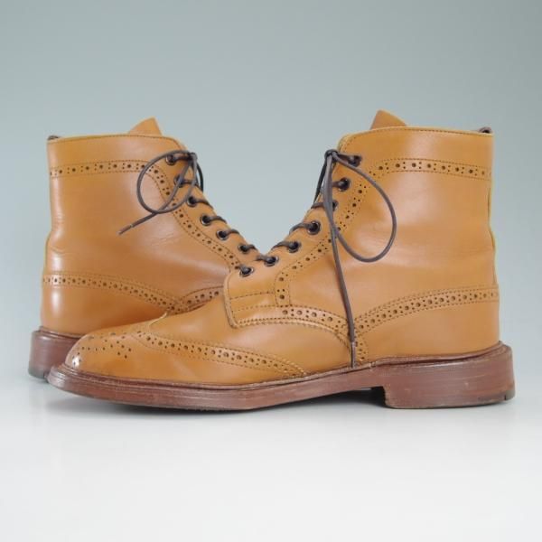 極上★トリッカーズ(レディース) SIZE 5.5【★L2508/カントリーブーツ/エイコンアンティーク】カーフ/ウイングチップ/薄茶/Tricker's★d343