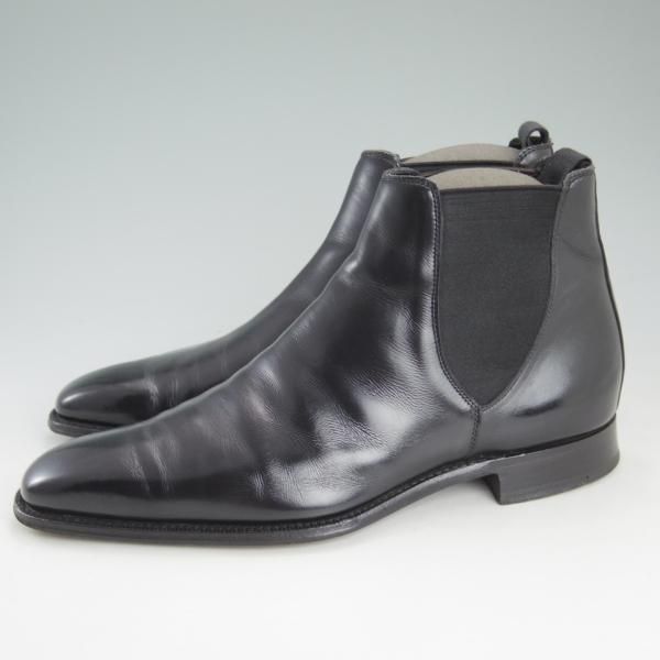 極上★(英)チーニー UK8.5程度【★ポールスミス別注/Paul Smith/サイドゴアブーツ】黒/メンズ/シューズ/靴/カーフ/CHEANEY★d350