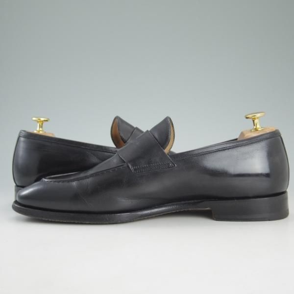 極上★(伊)サントーニ SIZE 7.5【上級★グッドイヤーウェルテッド製法/コインローファー】14714-51/黒/カーフ/メンズ/Santoni★d351