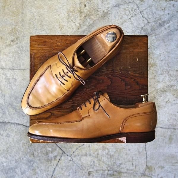 極上★クロケット&ジョーンズ 6E【★ニューポート/NEWPORT/341ラスト】Uチップ/薄茶/カーフ/メンズ/Crockett&Jones★d353