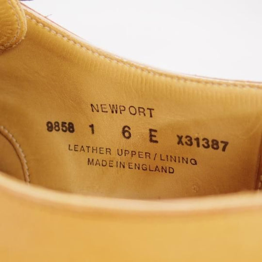 極上★クロケット&ジョーンズ 6E【★ニューポート/NEWPORT/341ラスト】Uチップ/薄茶/カーフ/メンズ/Crockett&Jones★d353