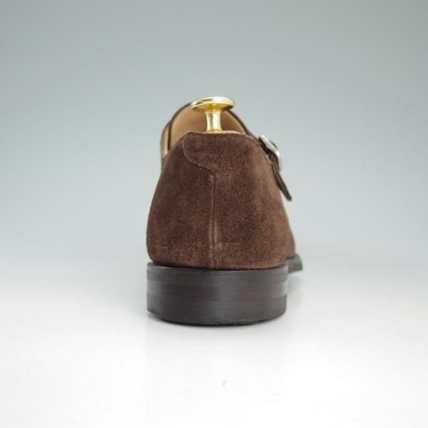 美品★クロケット&ジョーンズ 7E【定番★ラウンズ/LOWNDES】ダブルモンク/348ラスト/濃茶/スエード/メンズ/Crockett&Jones★d354