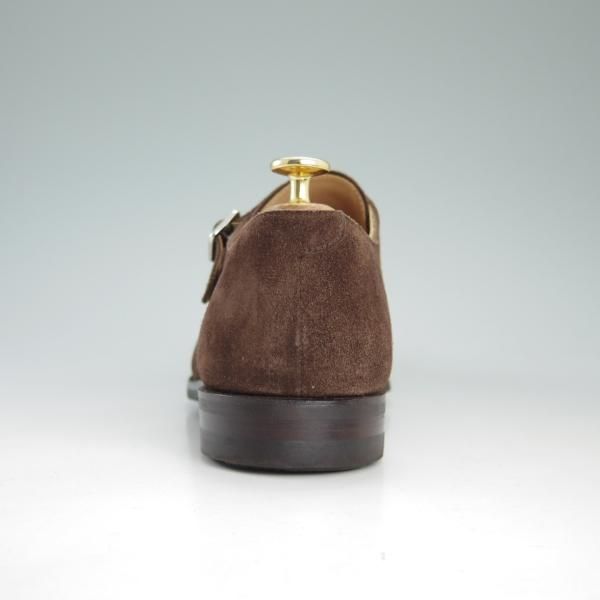 美品★クロケット&ジョーンズ 7E【定番★ラウンズ/LOWNDES】ダブルモンク/348ラスト/濃茶/スエード/メンズ/Crockett&Jones★d354