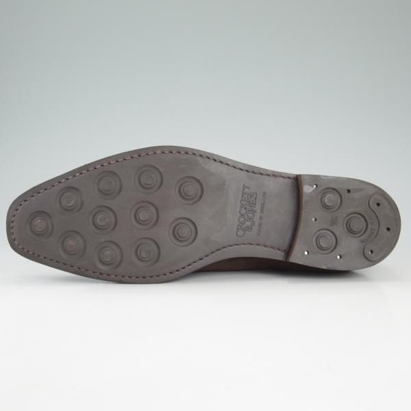 美品★クロケット&ジョーンズ 7E【定番★ラウンズ/LOWNDES】ダブルモンク/348ラスト/濃茶/スエード/メンズ/Crockett&Jones★d354