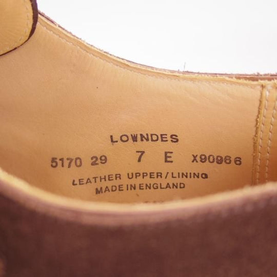 美品★クロケット&ジョーンズ 7E【定番★ラウンズ/LOWNDES】ダブルモンク/348ラスト/濃茶/スエード/メンズ/Crockett&Jones★d354