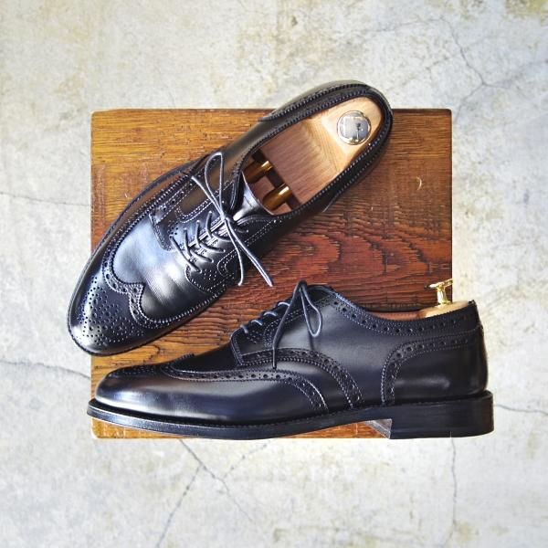 未使用★オールデン 7D【希少★フルブローグ/ダービー/967】アバディーンラスト/カーフ/黒/ウイングチップ/Alden★d362