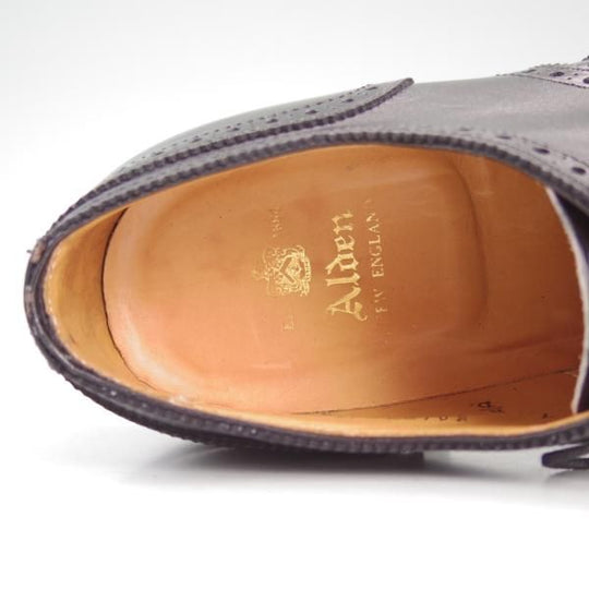 未使用★オールデン 7D【希少★フルブローグ/ダービー/967】アバディーンラスト/カーフ/黒/ウイングチップ/Alden★d362