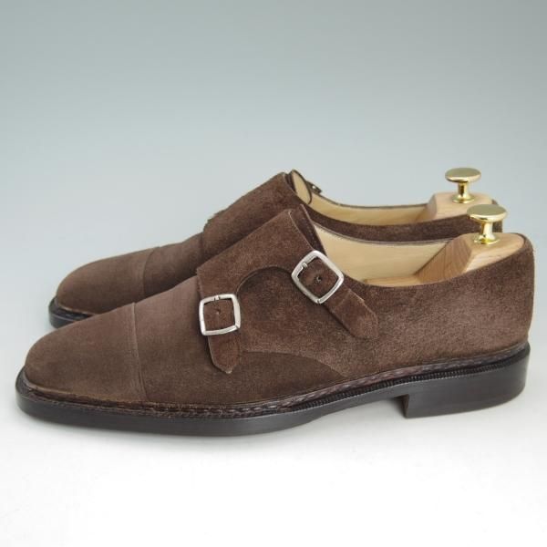 極上★(伊)シルヴァノ・ラッタンジ SIZE 8【貴重★ベンティベーニャ製法/ダブルモンク】スエード/濃茶/シルバノ/Silvano Lattanzi★d369