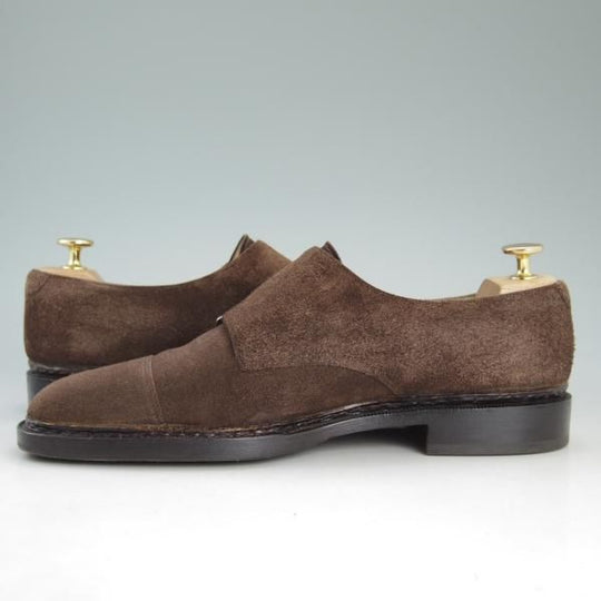 極上★(伊)シルヴァノ・ラッタンジ SIZE 8【貴重★ベンティベーニャ製法/ダブルモンク】スエード/濃茶/シルバノ/Silvano Lattanzi★d369
