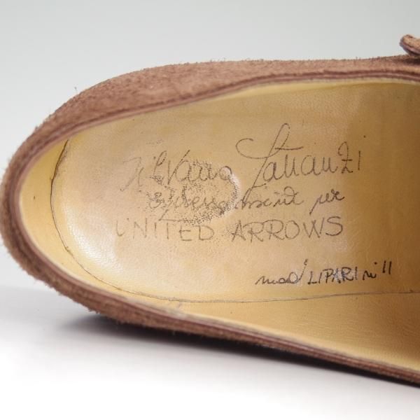 極上★(伊)シルヴァノ・ラッタンジ SIZE 8【貴重★ベンティベーニャ製法/ダブルモンク】スエード/濃茶/シルバノ/Silvano Lattanzi★d369