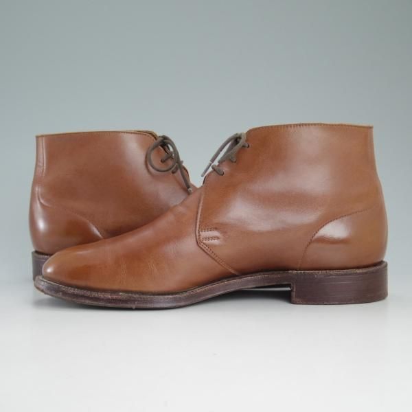 極上★クロケット&ジョーンズ 5E【★(英)ジョージクレバリー別注/GEORGE CLEVERLEY】チャッカブーツ/茶/カーフ/Crockett&Jones★d375