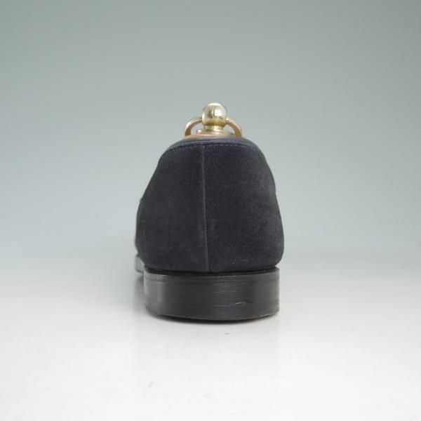極美品★クロケット&ジョーンズ 5.5E【★ユナイテッドアローズB&Y別注/コインローファー】スエード/紺/BEAUTY&YOUTH/Crockett&Jones★d376