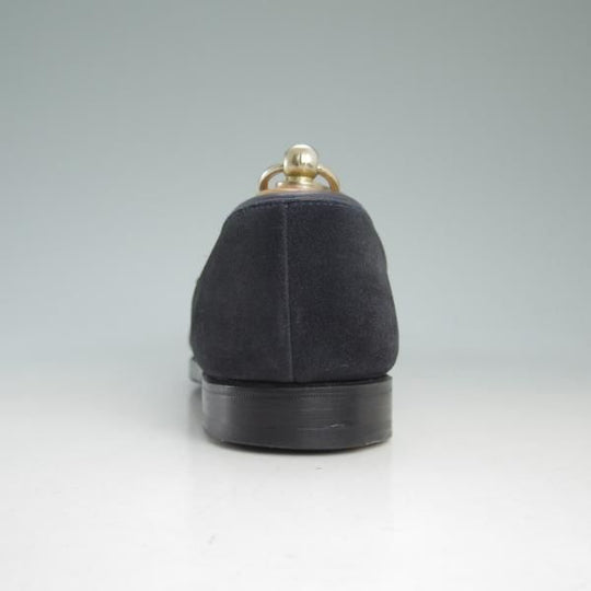 極美品★クロケット&ジョーンズ 5.5E【★ユナイテッドアローズB&Y別注/コインローファー】スエード/紺/BEAUTY&YOUTH/Crockett&Jones★d376