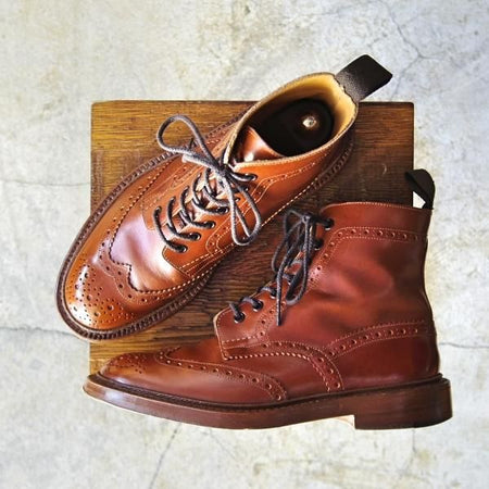 美品★トリッカーズ SIZE 6【★マロンアンティーク/STOW/5634/ストウ】カントリーブーツ/茶/カーフ/メンズ/Tricker's★d377