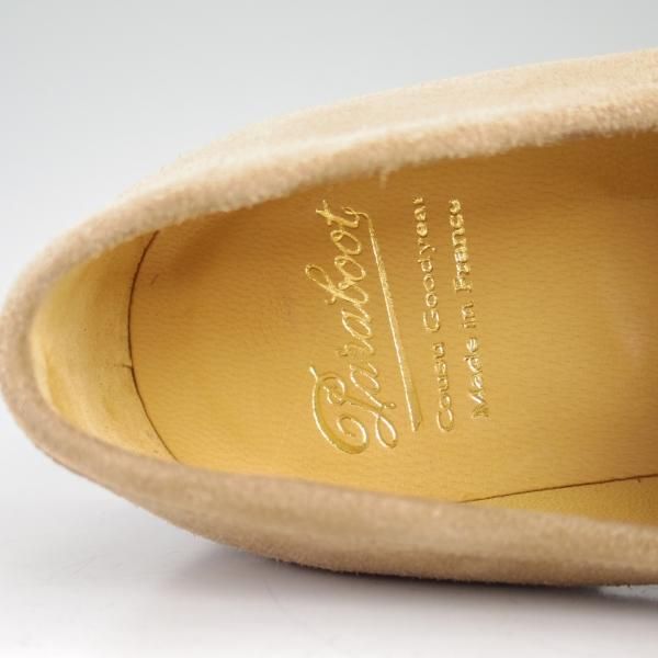未使用★パラブーツ SIZE 7【★ダックス/DAX/ギャラクシーソール仕様】コインローファー/スエード/薄茶/メンズ/Paraboot★d381
