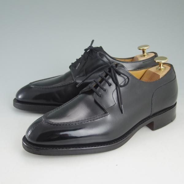 美品★ジョンロブ 5.5E【名作★CHAMBORD/シャンボード/スキンステッチ仕様】8695ラスト/Uチップ/カーフ/黒/メンズ/JOHN LOBB★d382
