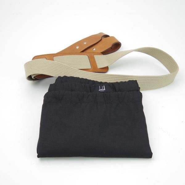 極上★(英)ダンヒル/dunhill【★ボストンバッグ/カーキ×茶/コンビ仕様】メンズ ビジネス レザー×キャンバス バッグ★N5319