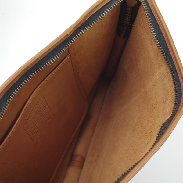 極上★コーチ/COACH【★クラッチバッグ】ユニセックス/レザー 茶/メンズ&レディース クラッチ バッグ★N5324