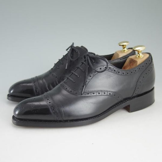 極美品★(英)バーカー 5.5E【グッドイヤーウェルテッド製法★4287EW10】セミブローグ/カーフ/黒/メンズ/BARKER★d379