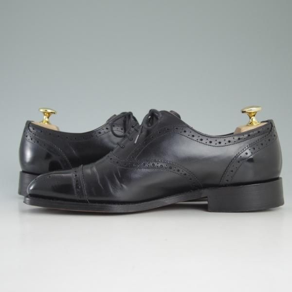 極美品★(英)バーカー 5.5E【グッドイヤーウェルテッド製法★4287EW10】セミブローグ/カーフ/黒/メンズ/BARKER★d379
