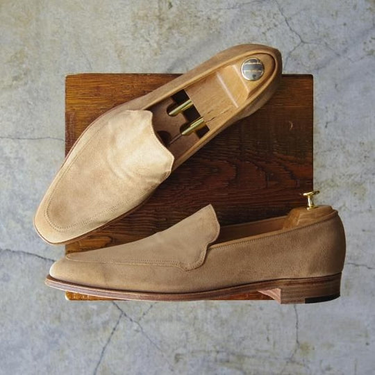 極美品★ジョンロブ 9D【★STAMFORD/スタンフォード】ローファー/スエード/スリッポン/メンズ/薄茶/JOHN LOBB★d392