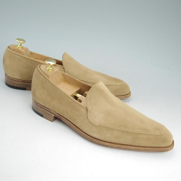 極美品★ジョンロブ 9D【★STAMFORD/スタンフォード】ローファー/スエード/スリッポン/メンズ/薄茶/JOHN LOBB★d392